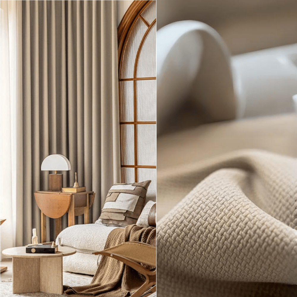 Rideau chambre marron clair luxe serein