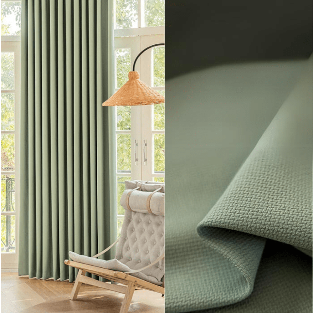 Rideau chambre vert luxe serein