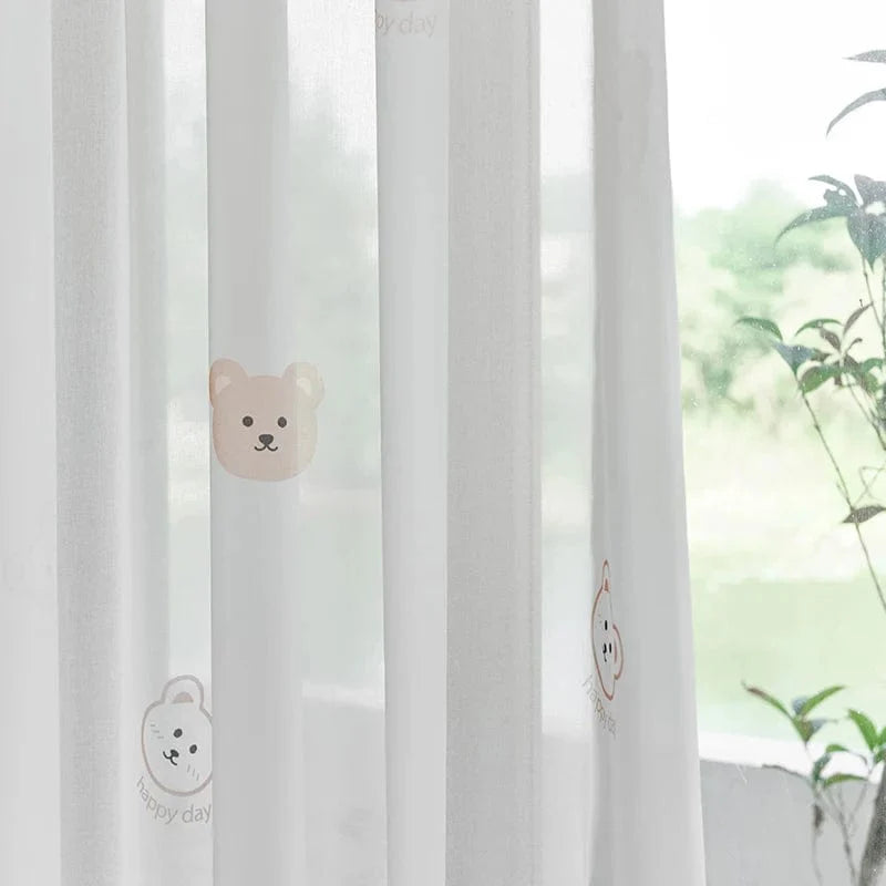 Rideau enfant voilage ourson