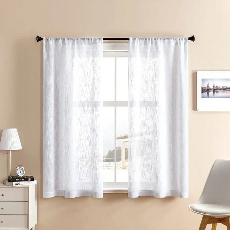 Rideau lin blanc pour fenêtre