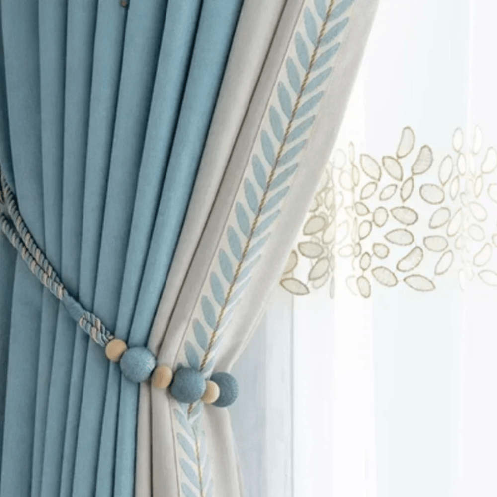 Rideau salon bleu occultant original