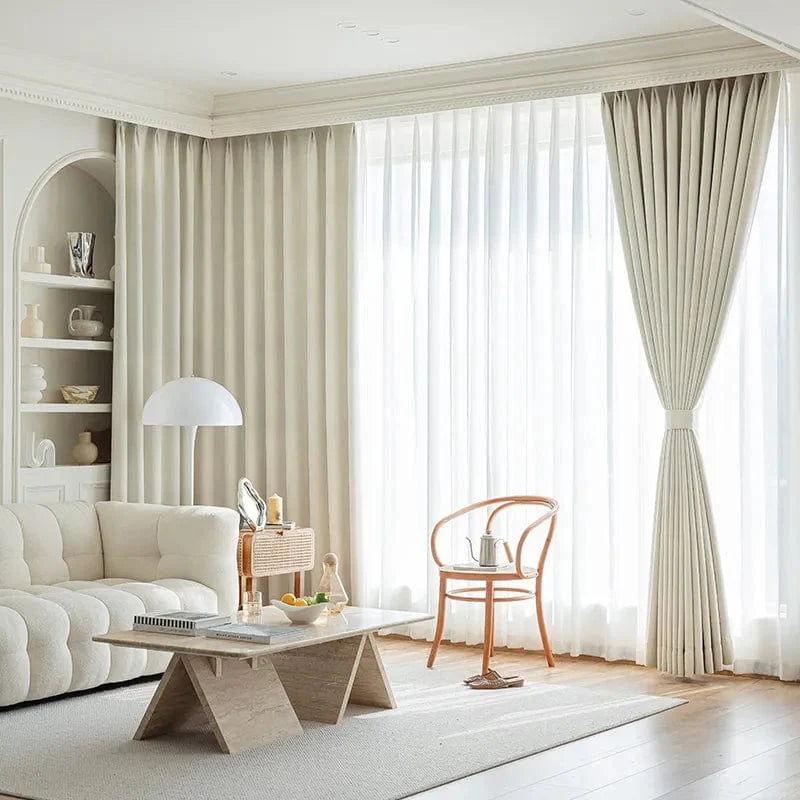 Rideau salon crème occultant moderne