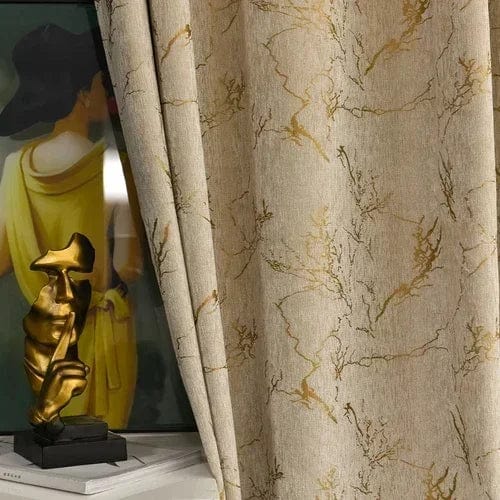 Rideau salon doré velours vintage et occultant